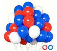100 globos de látex rojo, blanco y azul para decoraciones del 4 de julio, Día de la Independencia, aniversario, graduación, cumpleaños, boda, fiesta, suministros