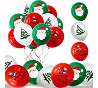 100 Globos de Navidad, CIYIN 12 Pulgadas Globos de Látex Rojos Blancos y Verdes, Globos de Decoración de Navidad, Suministros para Fiesta de Cumpleaños y Fiestas de Año Nuevo