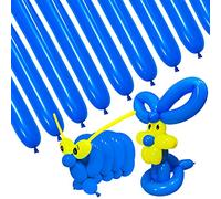 100 globos largos azules de látex grueso azul oscuro 260 globos de modelado para cumpleaños con forma de animal