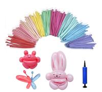 100 globos largos de modelado de 260Q para animales con bomba, globos de látex mágico, de gelatina para cumpleaños, bodas, despedidas de soltera, fiesta, actividad, decoración de payaso.