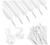 100 globos largos, globos blancos torcidos de látex espesados para decoración de fiesta de Navidad, bodas, cumpleaños, forma de animal, color blanco