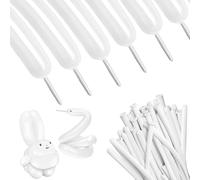 100 globos largos, globos blancos torcidos de látex espesados para forma de animal, cumpleaños, bodas, decoración de fiesta de Navidad, globo