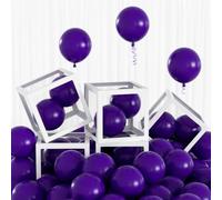 100 globos pequeños de color morado real de 5 pulgadas, mini globos de látex morado oscuro mate para bodas, cumpleaños de princesa, galaxia, Halloween, graduación, fiesta de cumpleaños