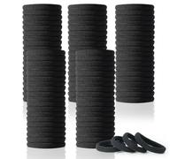 100 gomas elásticas para el cabello AOHIEDI para mujeres y niñas, para todo tipo de cabello grueso o fino, los soportes para coletas son fáciles de quitar y no se enredan, color negro