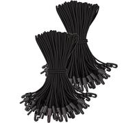 100 gomas tensoras con ganchos - Expander con gancho 25 cm - tensor de lona multifuncional con gancho para lona de camping, lona de remolque, cubierta de piscina (negro)