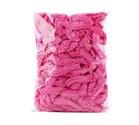 100 gorros de ducha con protección for los oídos, tamaño libre, impermeables y transparentes Para Hogares, Hoteles(Pink)