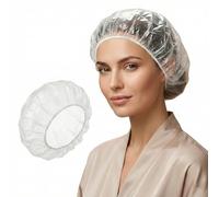 100 gorros de ducha desechables, extragrandes, 48,9 cm, impermeables, para mujeres y hombres, protección para baño, peluquería, spa, hogar y viajes, más grande que las capuchas estándar de 40 cm
