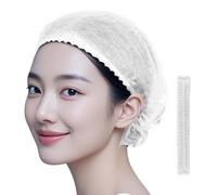 100 gorros elásticos de cocinero de calidad alimentaria, doble banda elástica, diseño unisex, contención del cabello, uso en la industria alimentaria, tapas elásticas para chefs, cintas dobles,