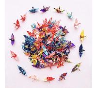 100 grullas de papel Washi prefabricadas de 1.57 pulgadas para decoración de bodas, fiestas y suministros para fiestas de té