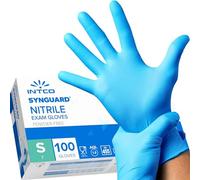 100 guantes de nitrilo sin polvo, sin látex, hipoalergénicos, certificados CE conforme a la norma EN455, guantes para alimentos, guantes médicos desechables (S)