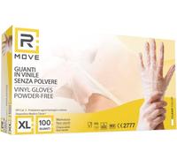 100 guantes de vinilo XL sin polvo, sin látex, hipoalergénicos, certificados CE transparentes según EN455 y EN374 para ensayos médicos desechables (Tamaño XL)