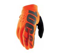 100% Guantes MX Brisker Para Clima Frío Juvenil Flou Naranja Negro Motocross
