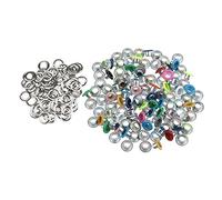 100 hebillas de ojales metálicos de colores surtidos para artesanía en cuero de 4,5 mm