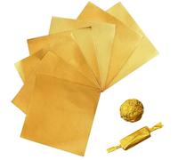 100 Hojas de Papel de Aluminio Dorado para Caramelos, Cuadrado 8x8 cm (3.14 pulgadas) para Chocolate, Envolver Regalos DIY para Bodas, Cumpleaños, Fiestas(Size:400pcs,Color:Orange peel surface)