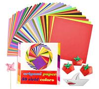 100 hojas de papel de origami Navidad 50 colores papel de colores papel plegable 15x15 cm juego de origami de doble cara para adultos y niños principiantes con papel papel de colores para manualidades