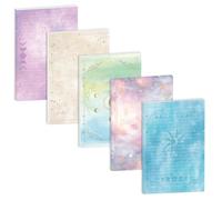 100 hojas de papel de recambio de tarot A5 para carpeta de inserción, 120 g/m² de grosor, diseño de cartas de tarot místico, papel de astrología de 6 agujeros para cuaderno A5, 6 anillas, diario