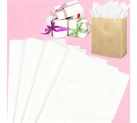 100 hojas de papel de seda blanco de 11.4 x 7.87 pulgadas, papel de regalo a granel para envolver regalos y manualidades