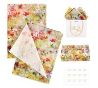 100 hojas de papel de seda floral estilo Monet con calcomanías, papel de regalo de pintura al óleo de 20 x 14 pulgadas para cumpleaños, boda, baby shower, despedida de soltera, manualidades y