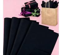 100 hojas de papel de seda negro de 11.4 x 7.87 pulgadas, papel de regalo a granel para envolver regalos y manualidades