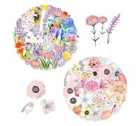100 hojas de pegatinas de flores de colores, juego de pegatinas de graffiti, pegatinas de plantas de flores, pegatinas impermeables, pegatinas de bricolaje