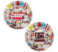 100 Hojas De Pegatinas De Paisajes Británicos, Pegatinas De Lugares Británicos, Pegatinas De Viajes Británicas, Pegatinas Autoadhesivas Impermeables, Pegatinas Decorativas De Bricolaje