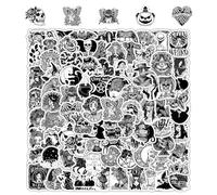 100 hojas de pegatinas góticas en blanco y negro, pegatinas retro de moda, pegatinas impermeables para decoración de habitaciones, pegatinas geniales de graffiti, adecuadas para computadoras, botellas