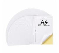 100 Hojas Etiquetas Adhesivas A4 210 × 297 mm, Papel Adhesivo Blanco Mate de Página Completa, Imprimible para Impresoras Láser e Inyección de Tinta, para Envíos, Oficina, Etiquetado y Manualidades