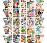 100 hojas hacen tus propias pegatinas para nios con 25 diseos - Make -A -Face Animal Mermaid Girl and Boy Face Sheets - Diy Party Favor para Festiv