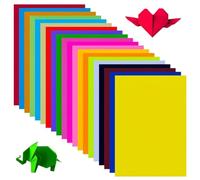 100 Hojas Papel de Origami de Colores, 20 Colores Brillantes, A4 Papel plegable Doble Cara,para Manualidades, Proyectos, Adultos (100PCS 297mm×210mm)