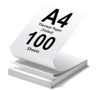 (100 Hojas) Papel Termico Impresora A4,Papel Térmico A4 Plegable,Compatible con La Mayoría de Impresoras Térmicas,Sin BPA, de Secado Rápido,Adecuado para Documentos, Sitios Web y Fotos
