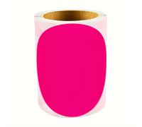 100 Hojas por Rollo de Etiquetas Adhesivas Multifuncionales Redondas Fluorescentes Magenta, Stickers Redondos para Organizar Documentos, Marcar Puntos , Colorear y Organización de Aulas o Oficinas