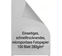 100 hojas QuickDry Premium Glossy Photo Paper 280g /m² inyección de tinta A4 9600 ppp. Secado rápido, papel fotográfico poroso micro. Que se comercializa entre otras cosas por una importante tienda de descuento alemana.