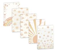 100 hojas retro boho A5 para planificador, 120 g/m², papel de recambio para carpeta A5 de 6 anillas, hojas sueltas de 6 agujeros para diario, diario, cuaderno, presupuesto, planificación creativa