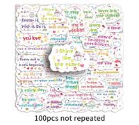 100 Inspirational English Quotes, Graffiti Stickers, Cartoon Creative Text Short Phrases, Decorative Stickers for Water Bottles and Phone Ca