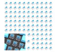 100 interruptores táctiles de teclado de 3 pines prelubricados para escritura suave, carcasa transparente para retroiluminación LED, compatible con teclados mecánicos MX para juegos y codificación +++