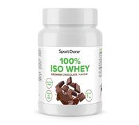 100% ISO Whey Proteína Aislada | Sabor Brownie Chocolate | 76% proteína por 100g | Sin gluten ni aceite de palma | Disolución rápida | Ideal antes del entrenamiento | Formato 1 kg