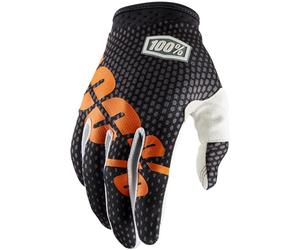 100% iTrack Dot Guantes de Motocross, negro-naranja, tamaño S para Hombres