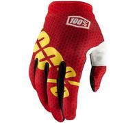 100% iTrack Dot Guantes de Motocross, rojo/amarillo, Talla S
