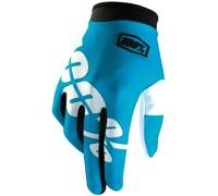 100% iTrack Guantes de Motocross, azul/blanco, Talla S