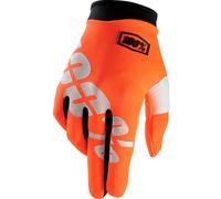 100% iTrack Guantes de Motocross, blanco-naranja, tamaño 2XL para Hombres