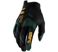 100% iTrack Sentinel Guantes de bicicleta, negro/verde, Talla S
