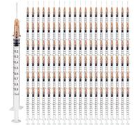 100 jeringas, Vegena 1 ml, juego de jeringas de plástico, jeringas desechables con aguja, jeringa dosificadora pequeña, jeringa líquida, sello independiente, embalaje jeringa desechable