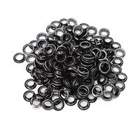 100 Juegos de Ojales de 8 mm Kit de Ojales de Metal Remaches Ojales de Latón Bolsa de Zapatos Accesorios de Ropa Ojales de Latón Duraderos para Artesanía de Cuero Álbum de (Plata Negro)