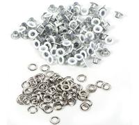 100 juegos de ojales de metal, ojales redondos de colores mezclados, kit de ojales de 4 mm con 100 arandelas para álbumes de recortes, tarjetas, manualidades de cuero, zapatos (Blanco)