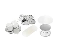 100 juegos de piezas for hacer botones metálicos con alfiler, piezas for hacer insignias en blanco con base de hierro. para casillero de oficina(100pcs-37mm)