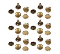 100 juegos de remaches de doble tapa de 8 x 8 mm, reparaciones artesanales de cuero metal, tachuelas, decoración puntas, remaches artesanía cuero, tachuelas metal tubulares (Bronce)