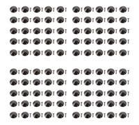 100 juegos de remaches en forma de seta, pasadores de 25 mm; juego de remaches y pasadores cónicos de cuero; remache chapado en hierro con cabeza en forma de seta para bolsos, (Plata Negro)
