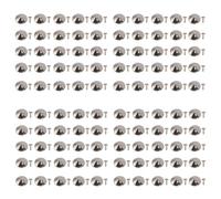 100 juegos de remaches en forma de seta, pasadores de 25 mm; juego de remaches y pasadores cónicos de cuero; remache chapado en hierro con cabeza en forma de seta para bolsos, (Plata)