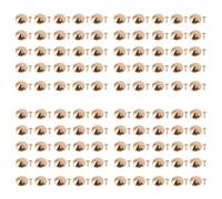 100 juegos de remaches en forma de seta, pasadores de 25 mm; juego de remaches y pasadores cónicos de cuero; remache chapado en hierro con cabeza en forma de seta para bolsos, (Oro)