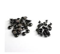 100 juegos de remaches metálicos de una sola tapa de 3 mm a 10 mm, remaches redondos for manualidades de cuero, bolsos, cinturones, prendas, sombreros, zapatos(Gun black,10mm)